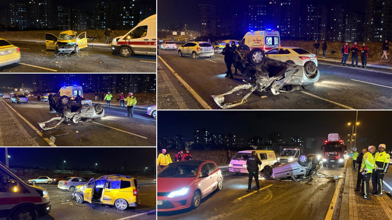 Karşı yola geçen otomobil taksi ile çarpıştı: 1’i ağır 3 yaralı