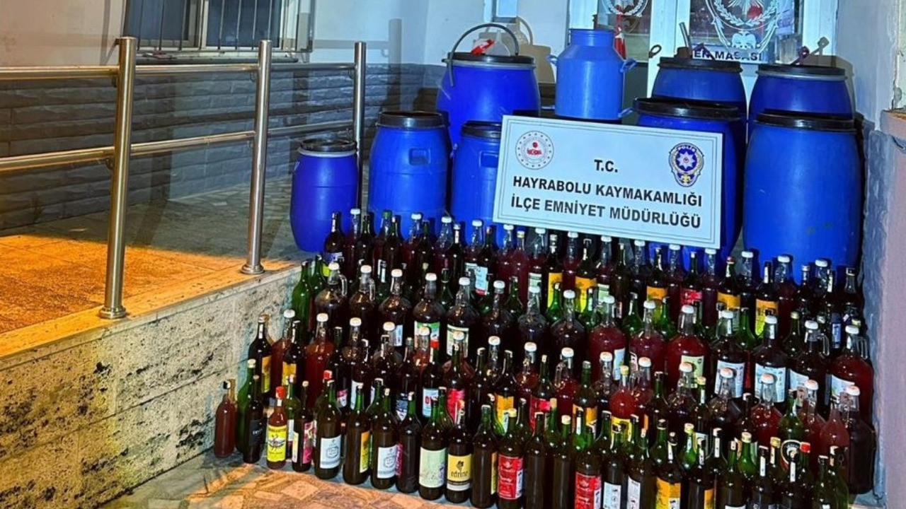 Tekirdağ'da 665 litre sahte içki ele geçirildi