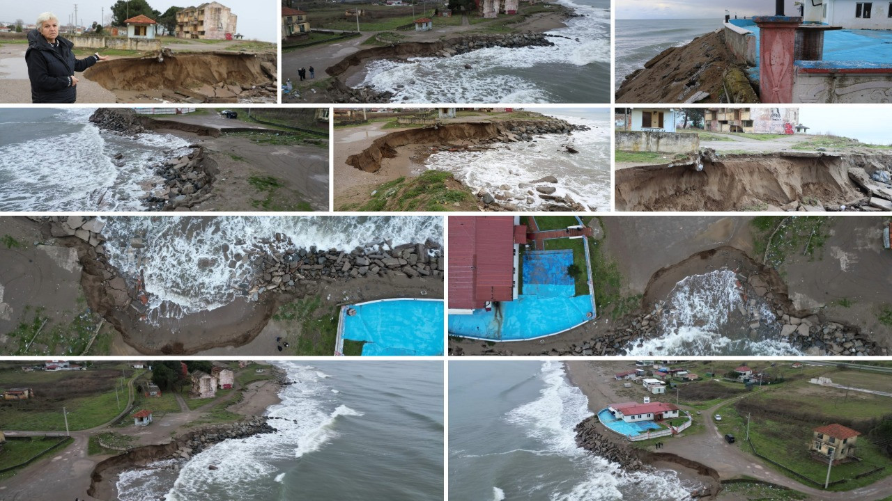 Korkutan manzara! Deniz 50 metre içeri girdi