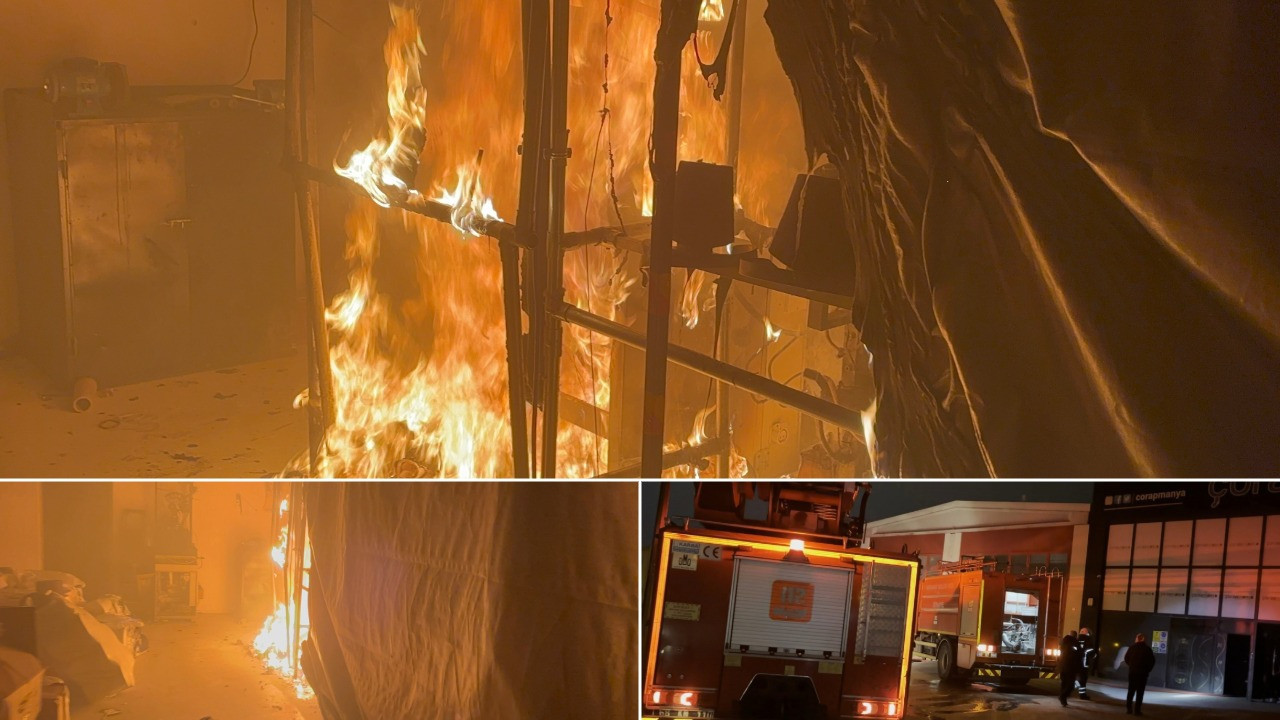 Aksaray'da fabrika alev alev yandı