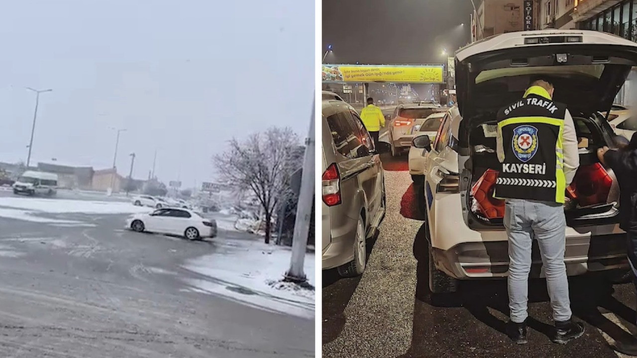 Kar üstünde drift cezayla bitti