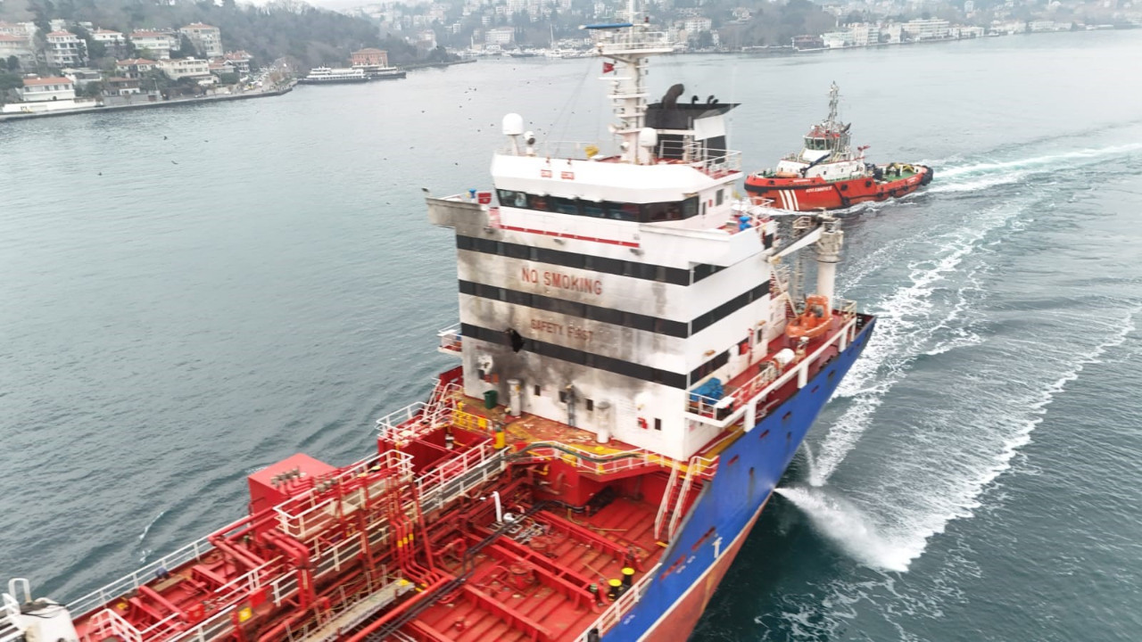 Rusya'nın vurduğu Türk gemisi İstanbul'da