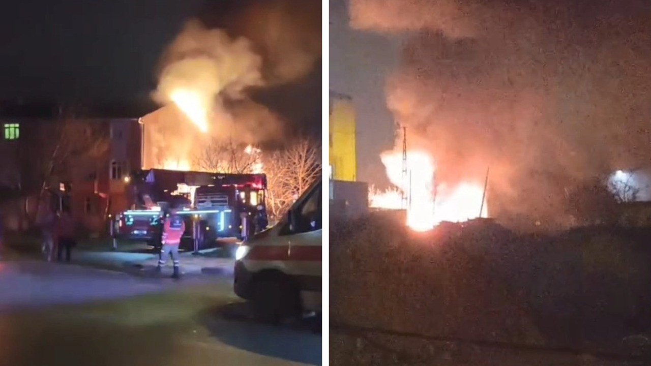 Arnavutköy'de kömürlükte başlayan yangın binaya sıçradı