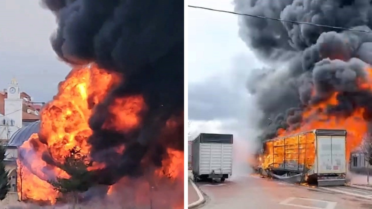 Tır yangını korkuttu