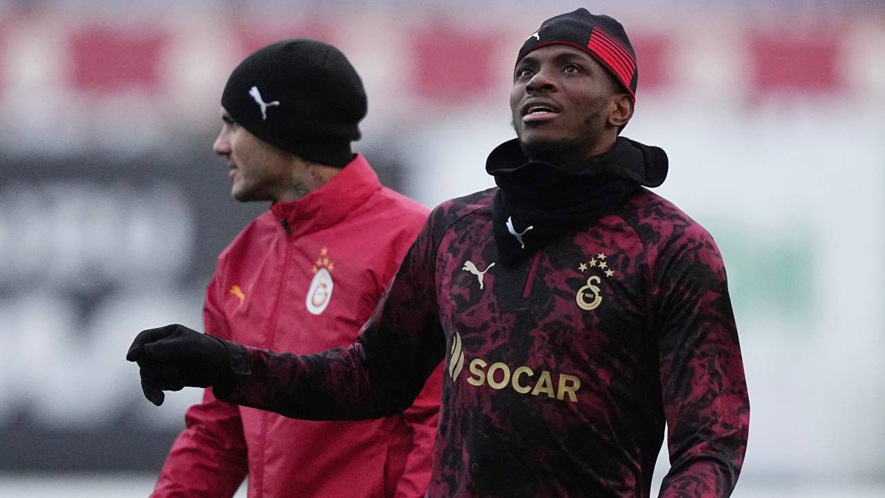 Galatasaray'da Atletico Madrid maçı öncesi Osimhen sevinci