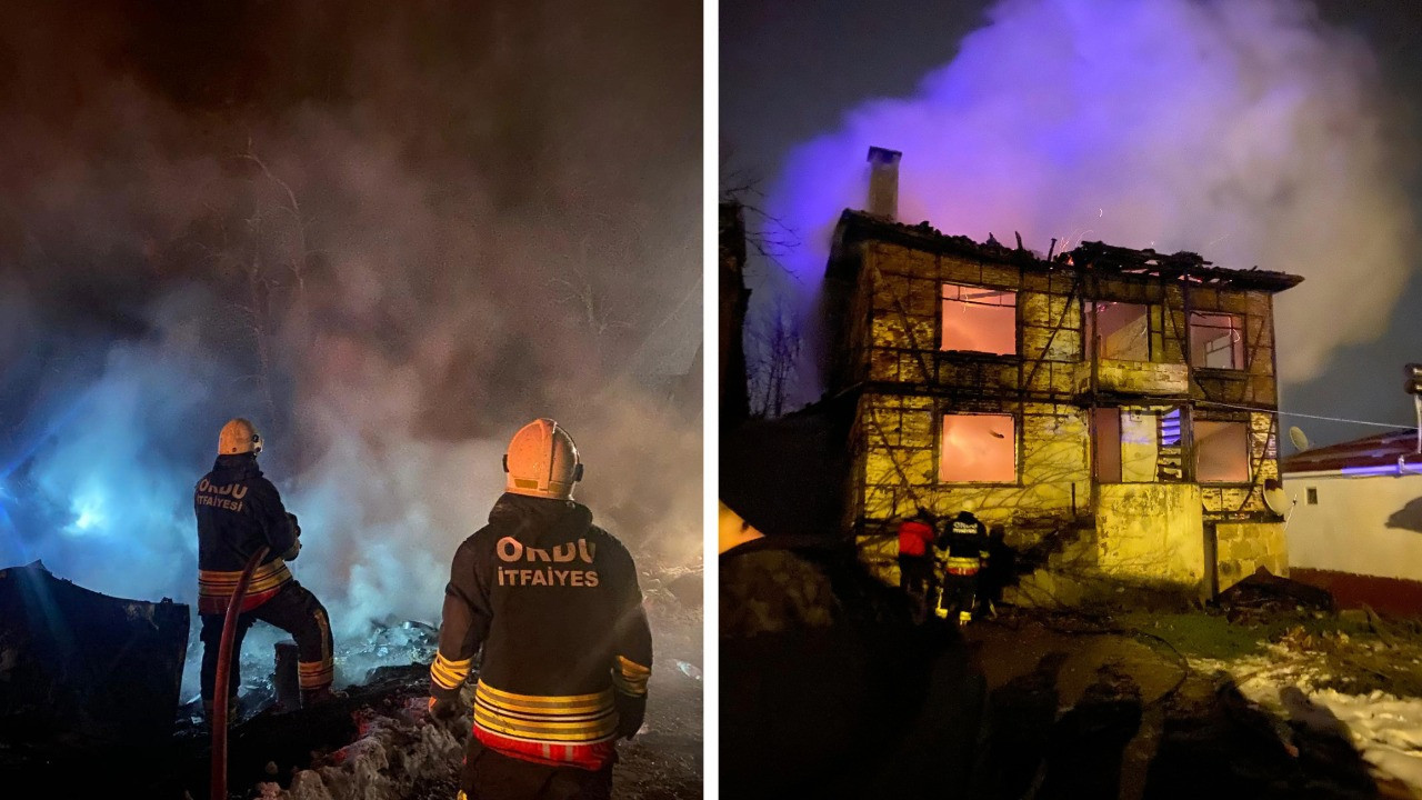 Ordu'da peş peşe yangınlar: 2 ev 1 samanlık yandı, 2 kişi dumandan etkilendi