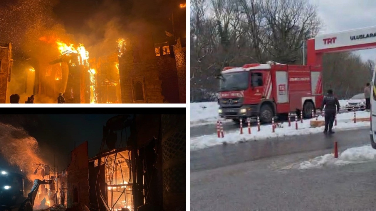 Film setinde korkutan yangın