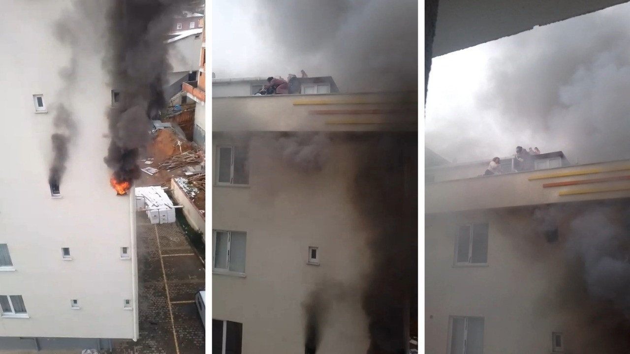 Sultanbeyli'de 5 katlı binada yangın: 8'i çocuk 12 kişi mahsur kaldı