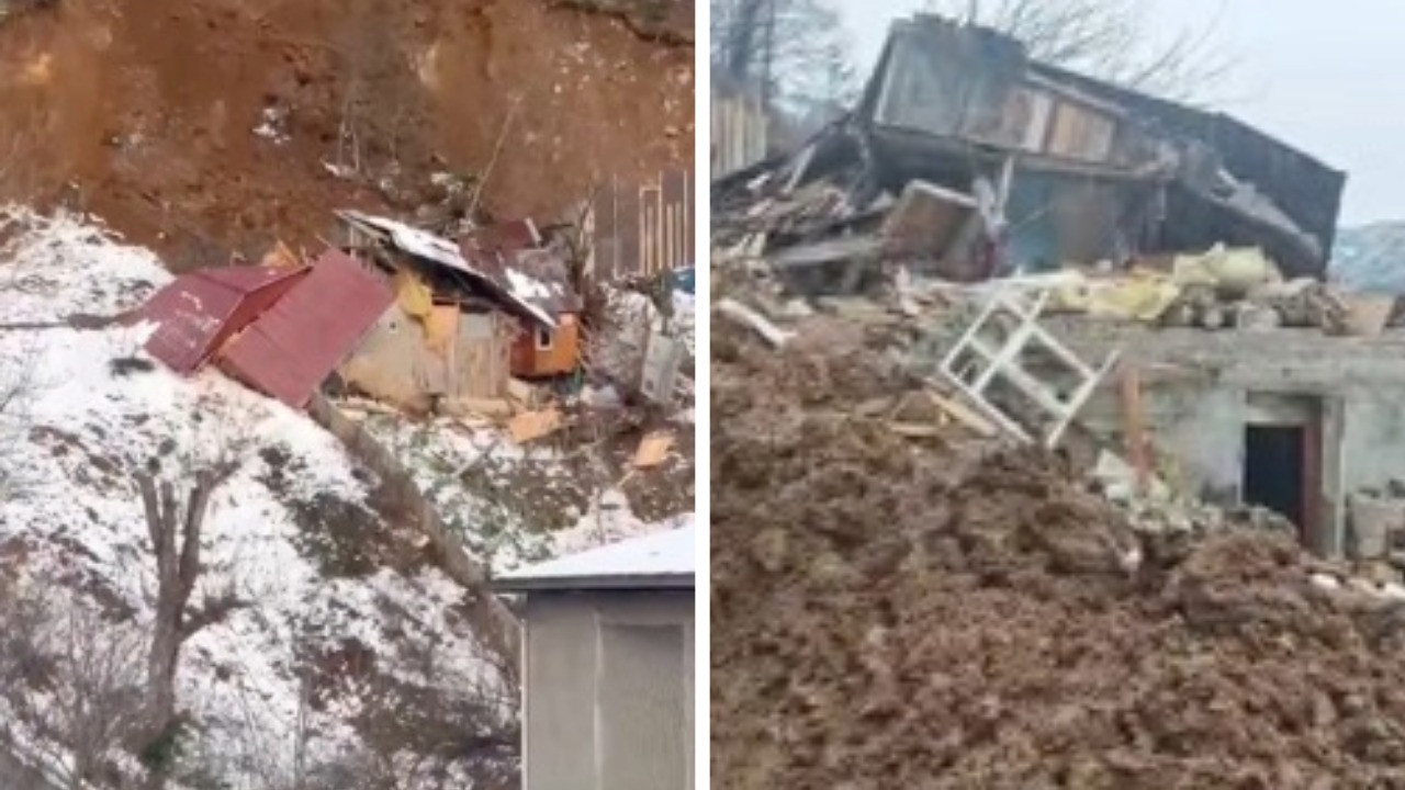 Artvin’de heyelan: Ev ve ahır yıkıldı