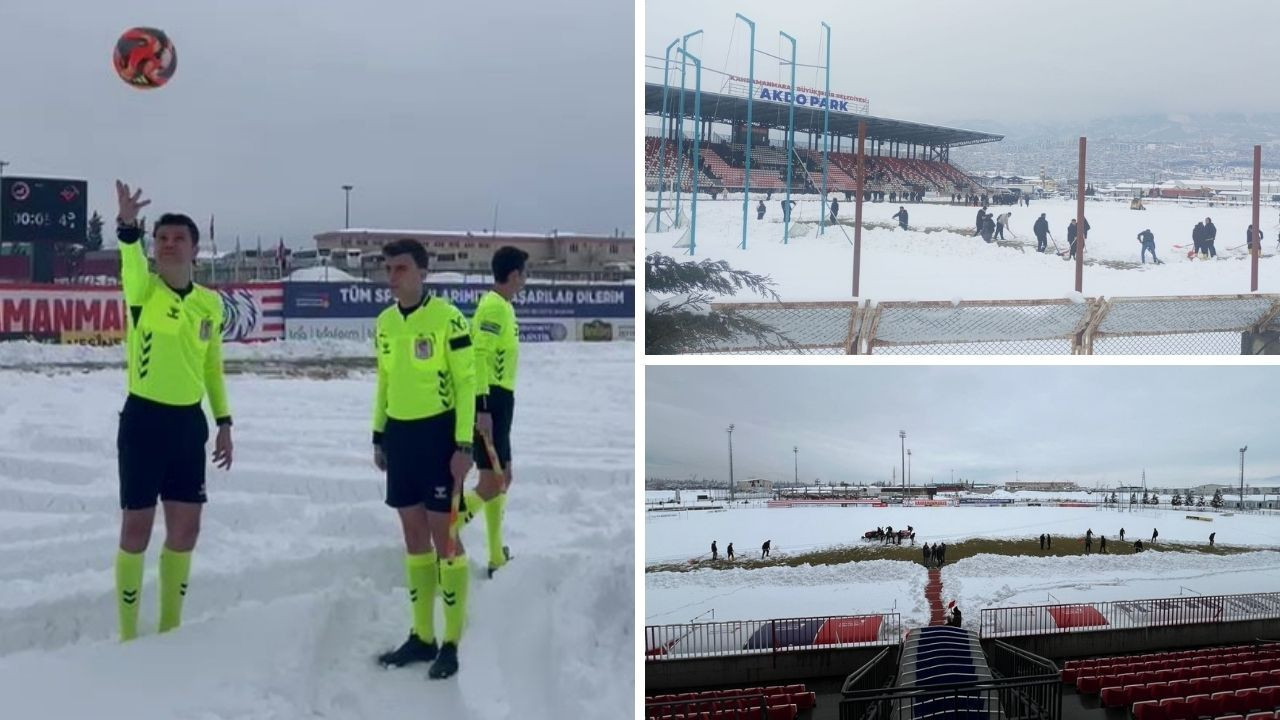 Kahramanmaraş'taki maça kar engeli