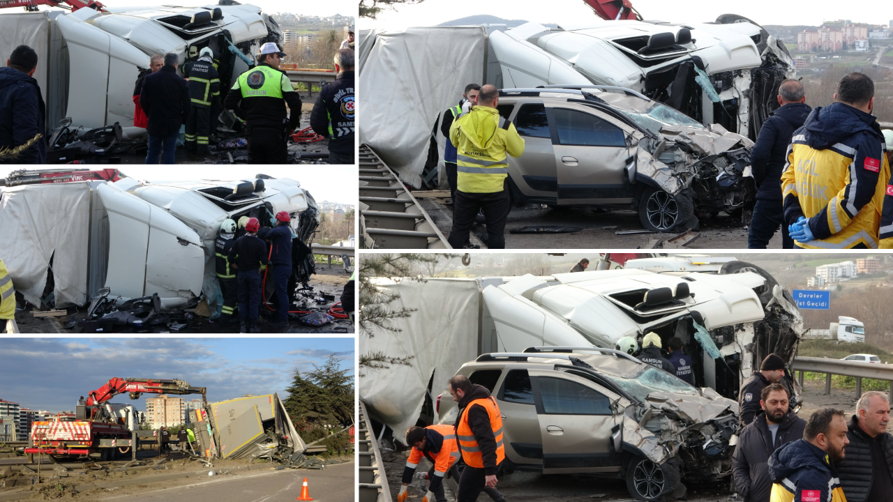 Karşı şeride geçen TIR can aldı: 1 ölü, 3 yaralı