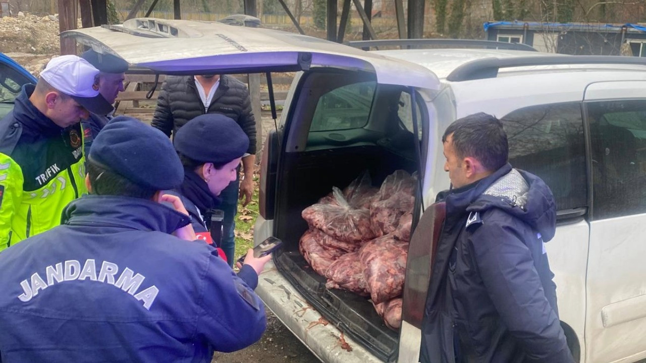 Kötü koku ele verdi: Araçtan 450 kilo bozuk et çıktı