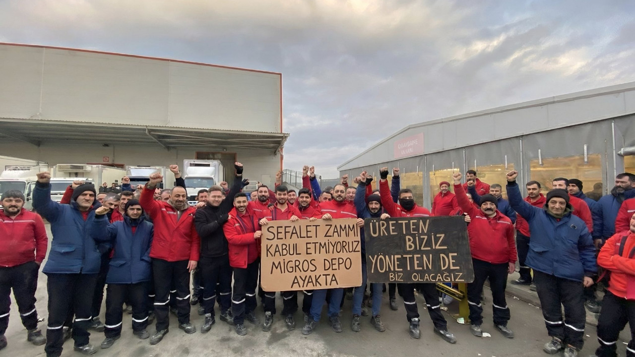 Migros depo işçileri iş bıraktı