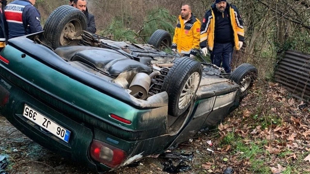 Takla atan otomobilin sürücüsü öldü