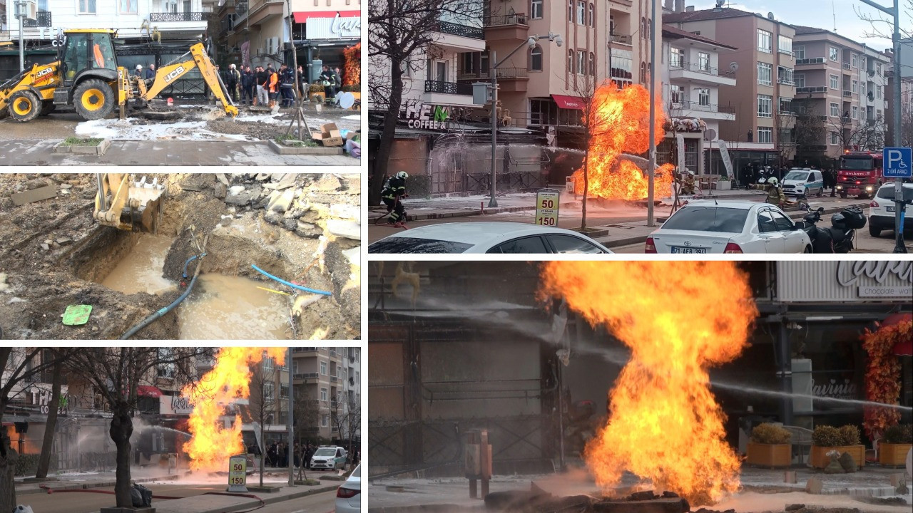 Kazı yapan belediye hem doğal gaz hem elektrik hattını patlattı