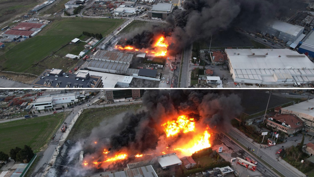 Yangın çıkan fabrika alevlere teslim oldu