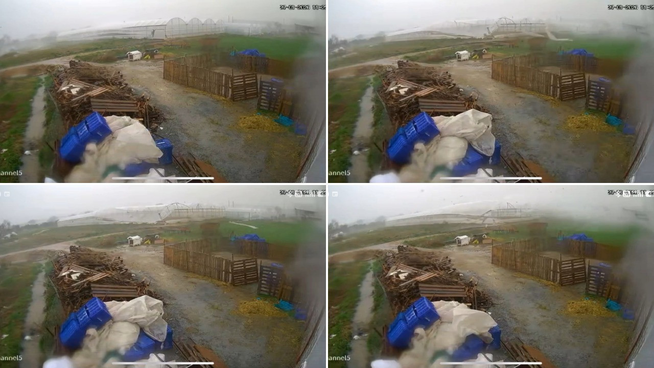 Hortum saniyeler içinde serayı yerle bir etti