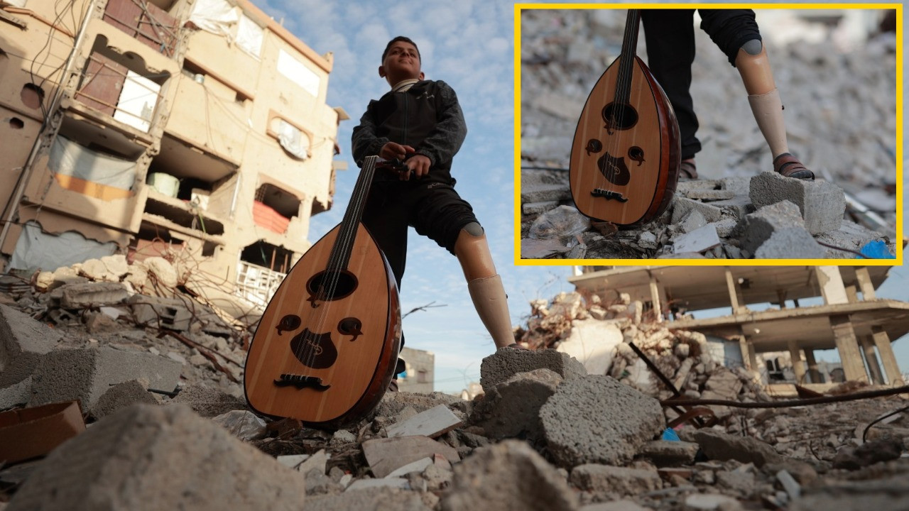Savaşta hem babasını hem bacağını kaybetti, hayata 'ud' ile tutunuyor