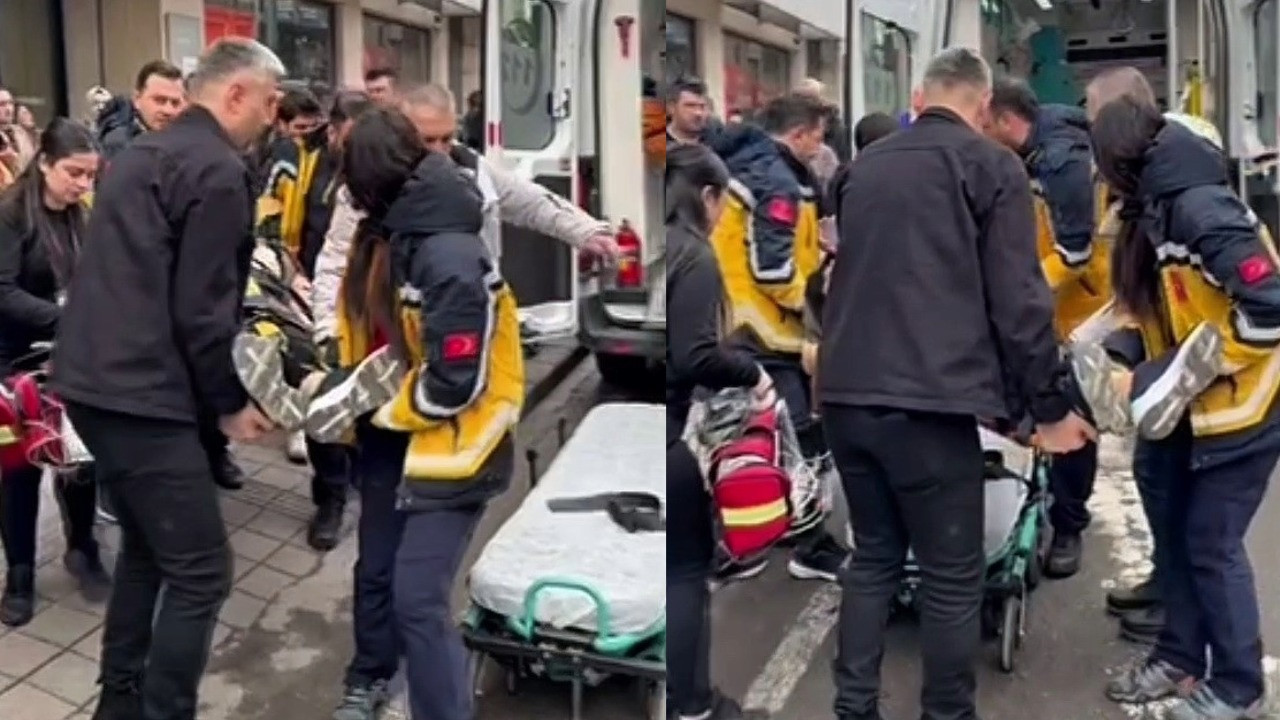 Mağazanın merdivenlerinden düşen kadın hastanelik oldu