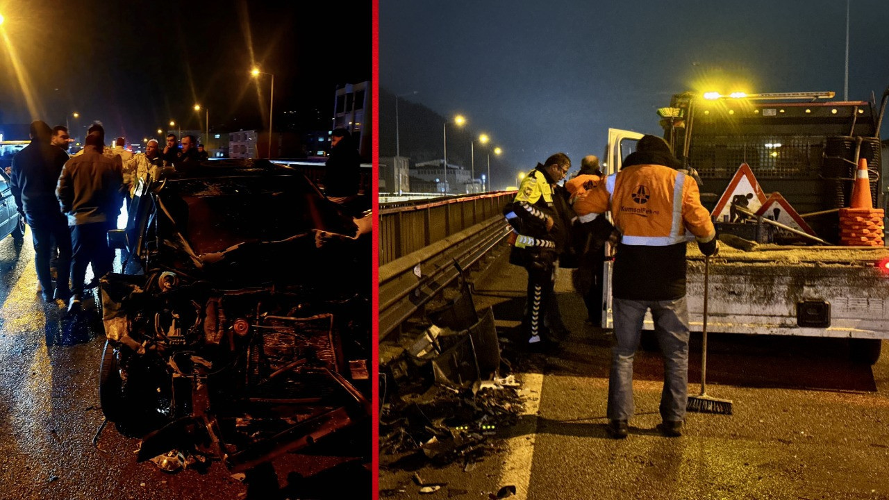 8 otomobilin karıştığı zincirleme kazada 2 kişi yaralandı