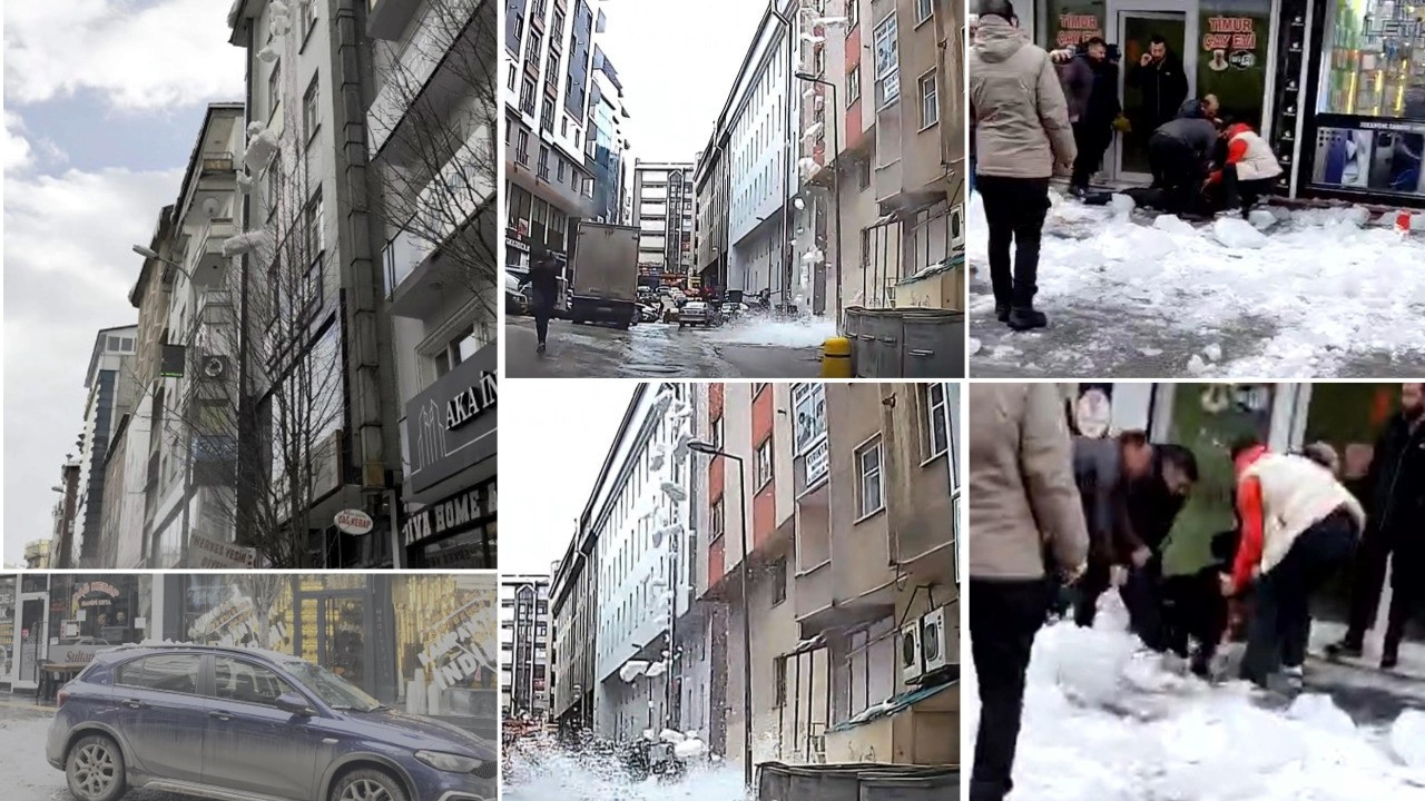 Kar kütlesi üzerine düştü