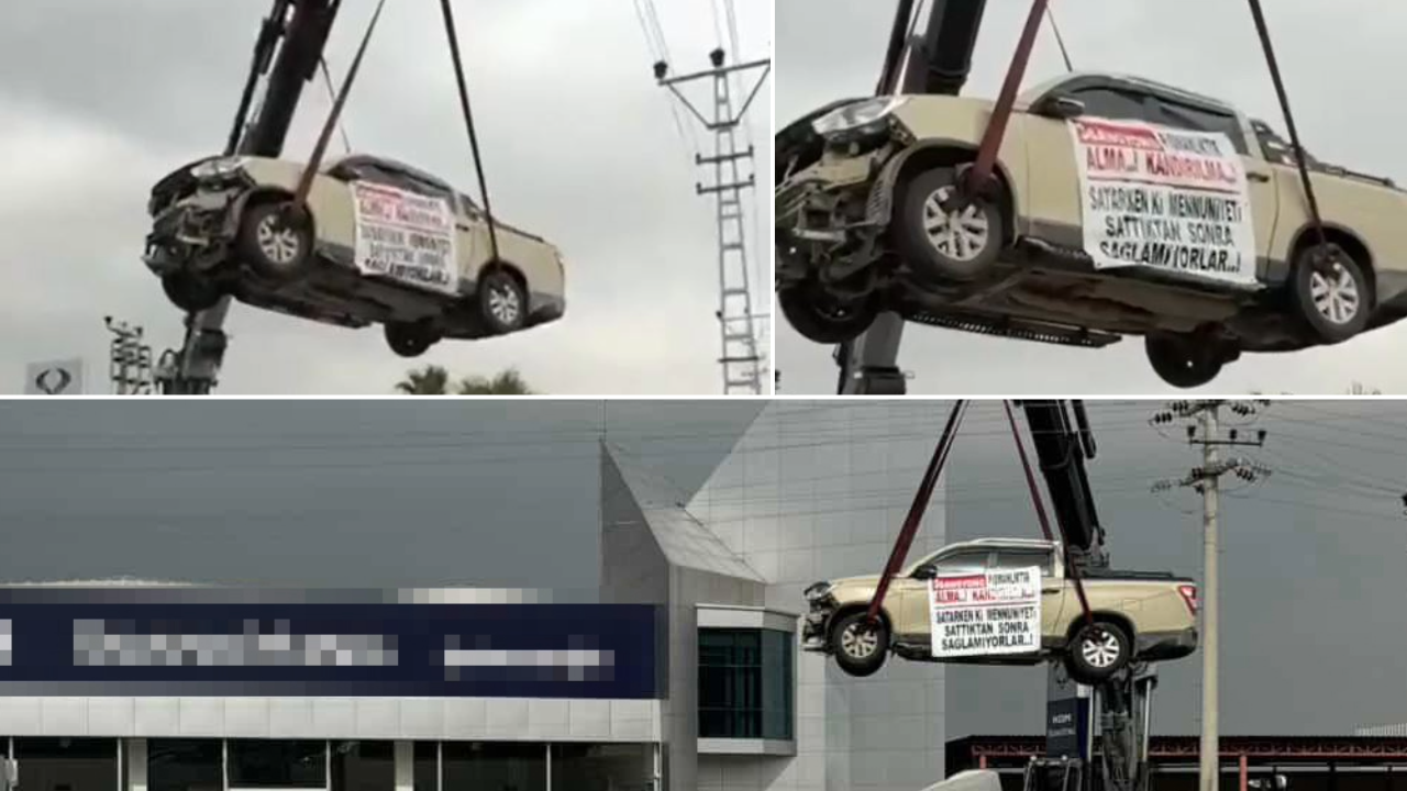 Aldığı sıfır kamyonet kusurlu çıktı, zararı karşılanmayınca isyan etti