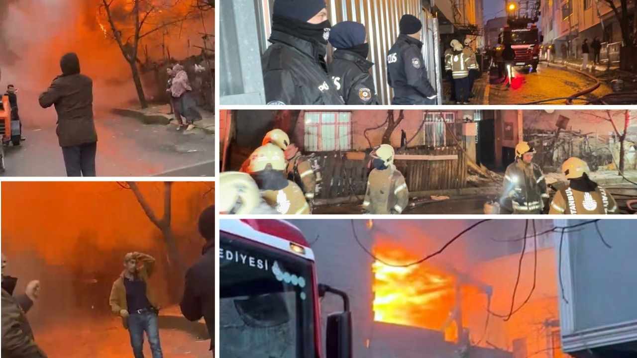 İstanbul'da alevler geceyi aydınlattı! Gecekonduda çıkan yangın yan binaya sıçradı