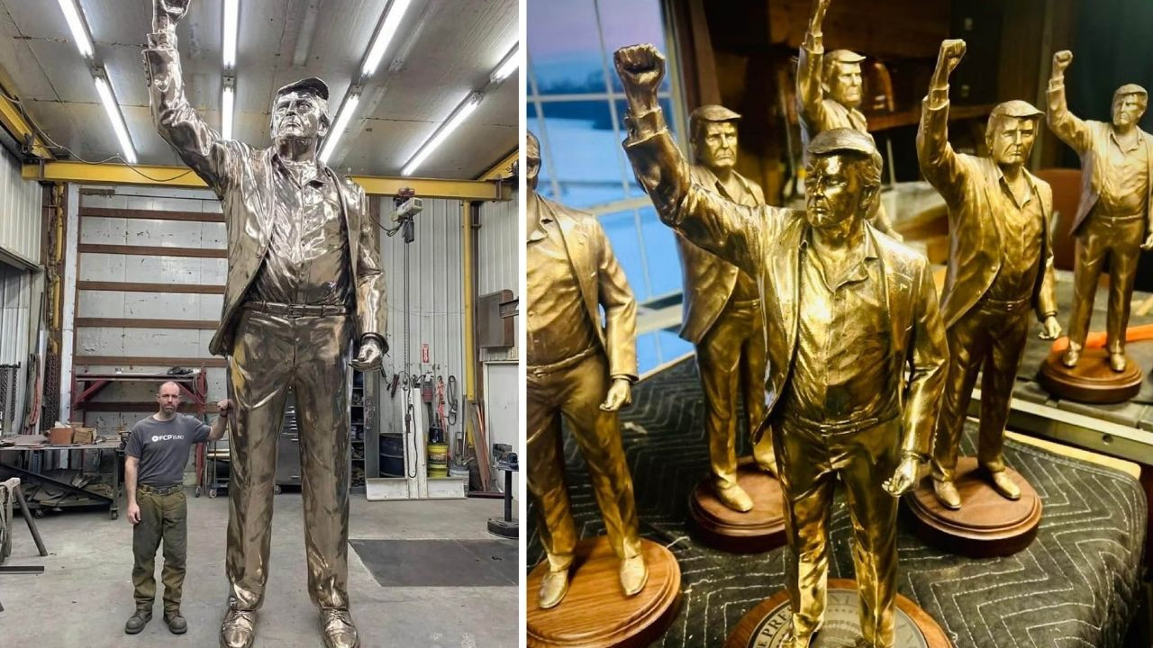 Altın kaplı Trump heykeli krizi: 'Paramı ödemeden alamazlar'