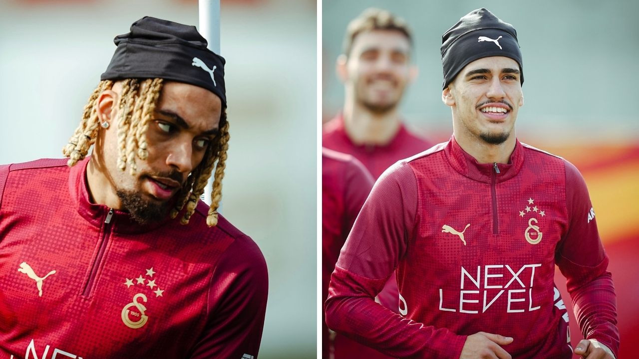 Sacha Boey ve Can Armando Güner antrenmanda