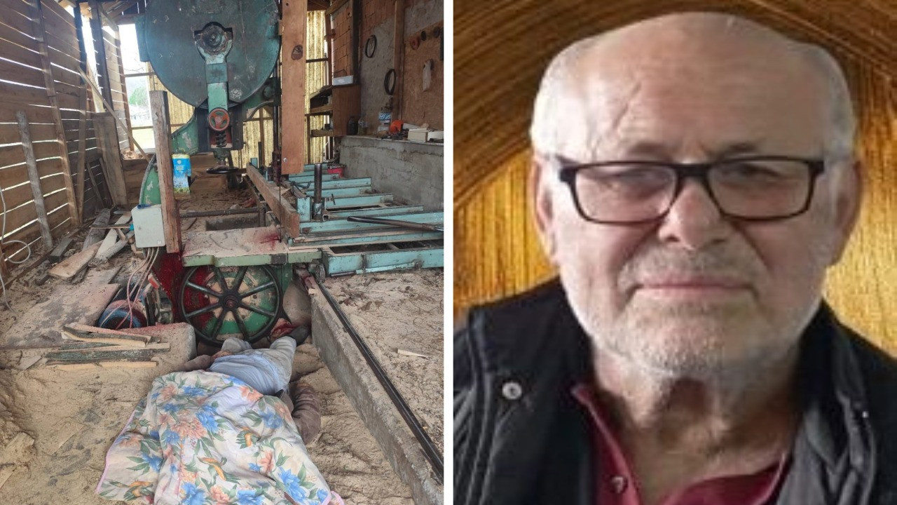 Eşini başı testereye sıkışmış halde ölü buldu