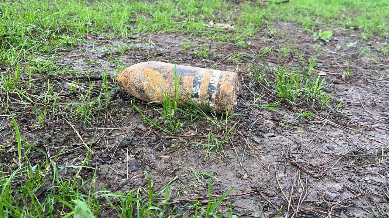 Piknik yaparken 110 yıllık mermi buldu