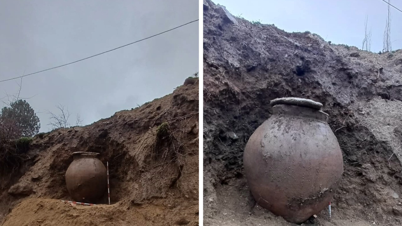 Denizli'de Orta Bizans dönemine ait tahıl küpü bulundu