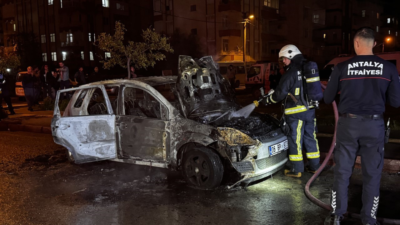 Sokağa park eden araçları yaktı