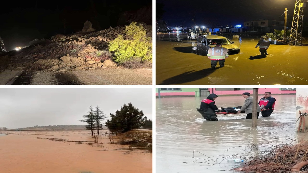 Meteoroloji "sarı kod" ile uyarmıştı: Doğu Akdeniz'i şiddetli yağmur vurdu!