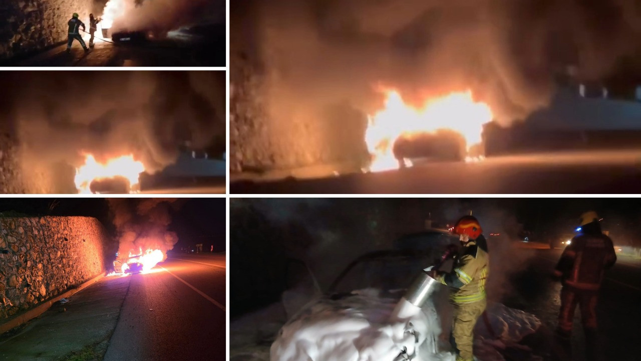 Seyir halinde alev alev yandı