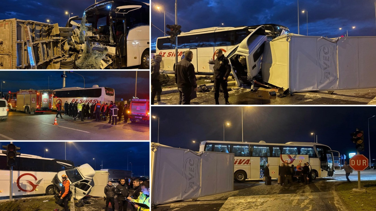 Yolcu otobüsü ile kamyonet çarpıştı: 5 yaralı