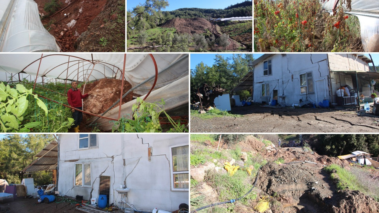 Evlerin duvarlarını çatlattı, seralara dev kayalar düştü