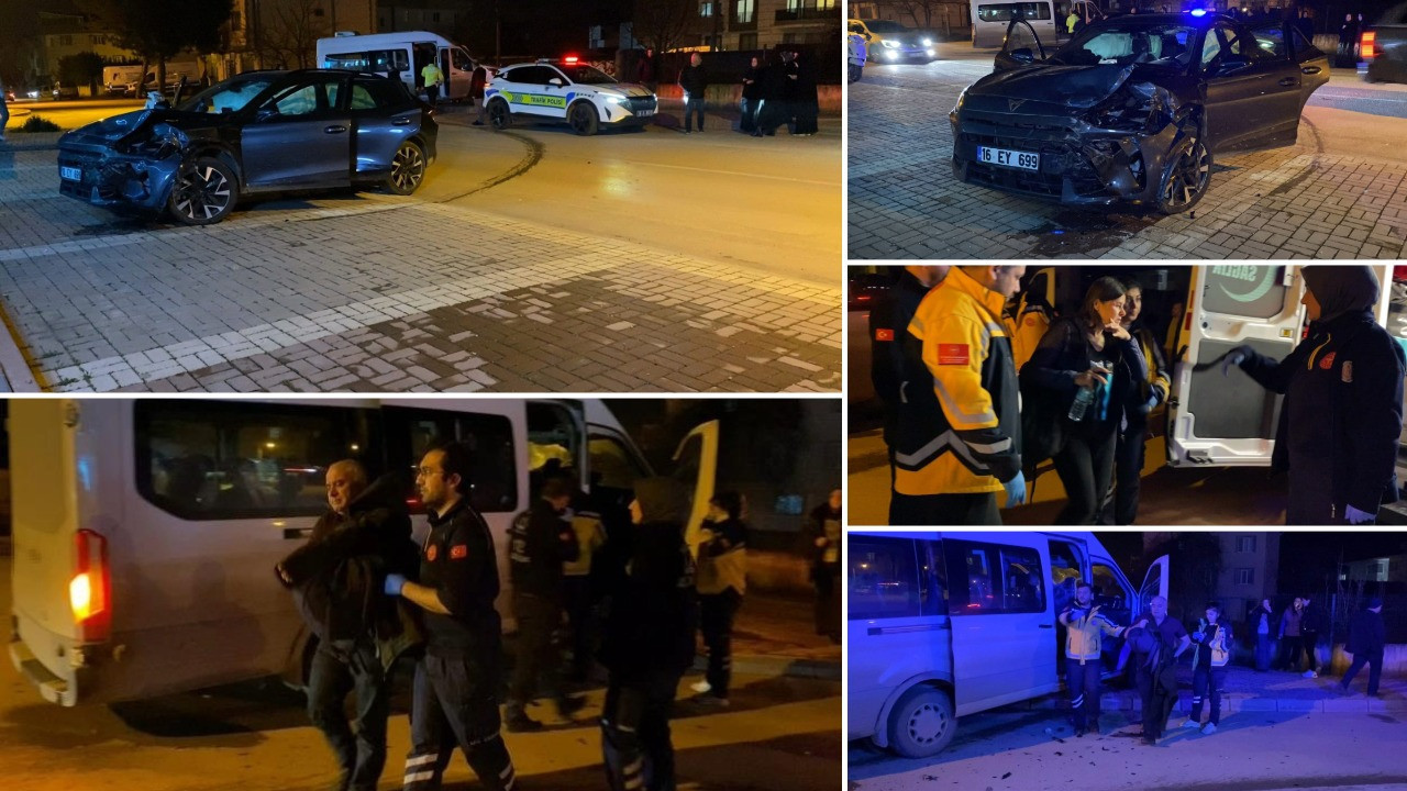 Otomobil ile minibüs çarpıştı: 9 yaralı