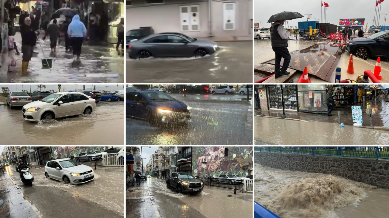 İzmir’de sokaklar göle döndü