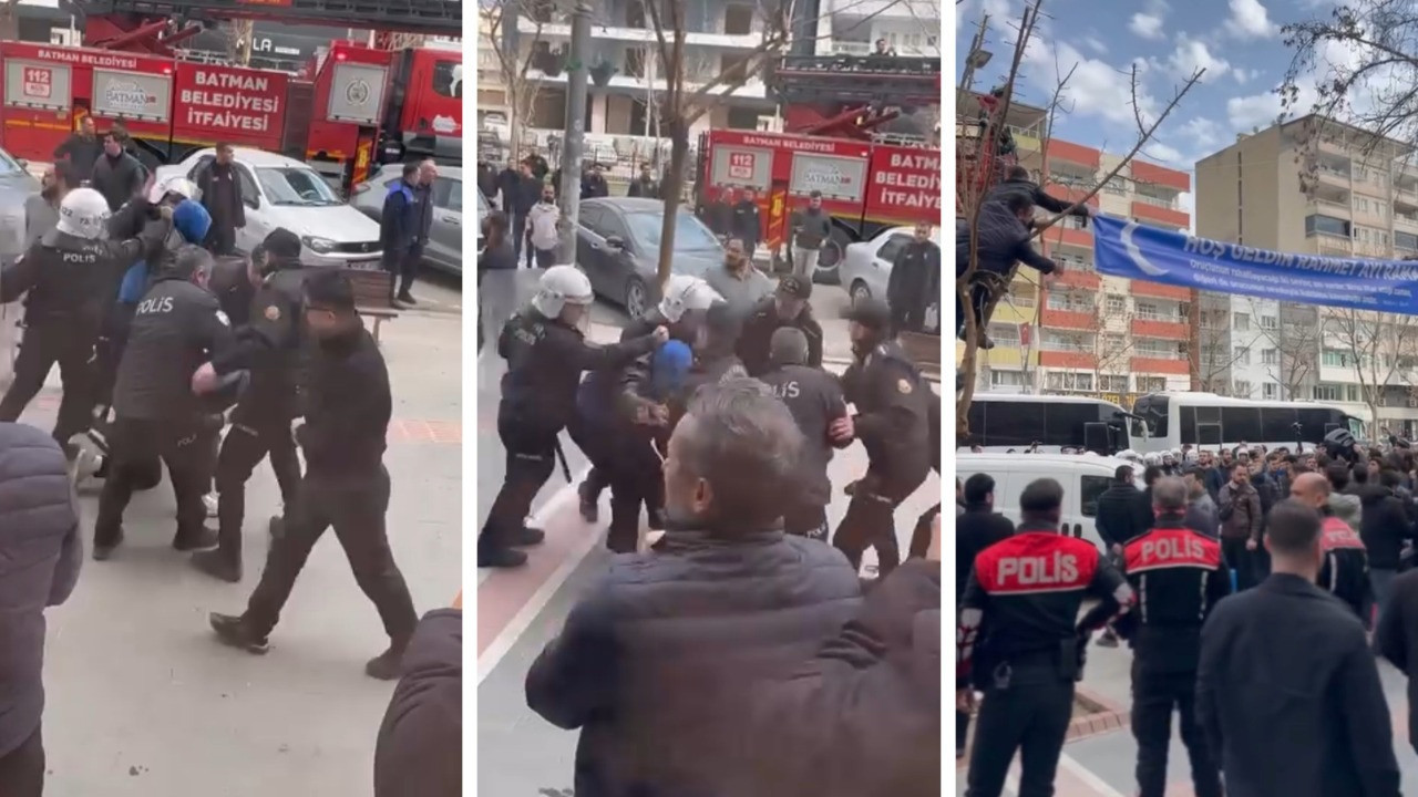 Batman'da 'pankart' gerginliği: Gözaltılar var