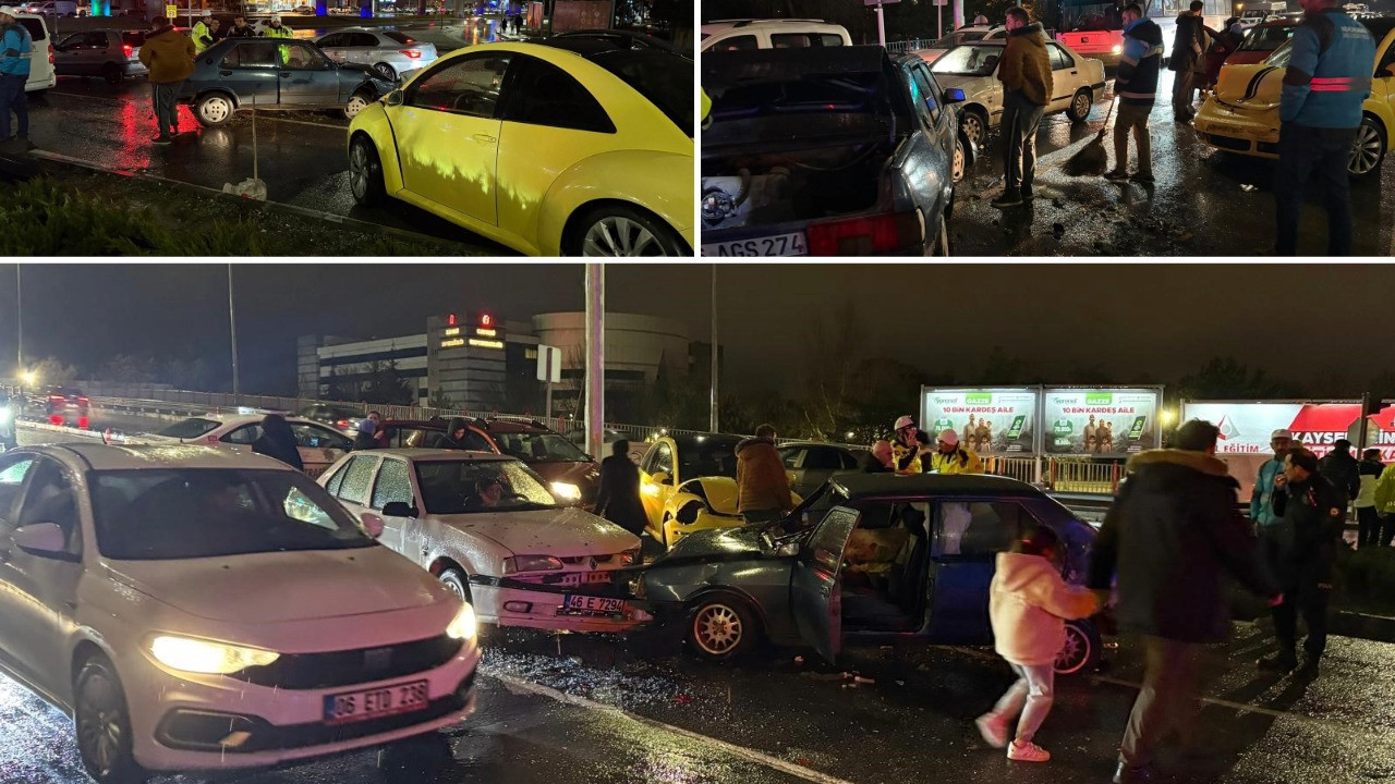 Kırmızı ışıkta bekleyen 5 araca çarptı: 2 yaralı