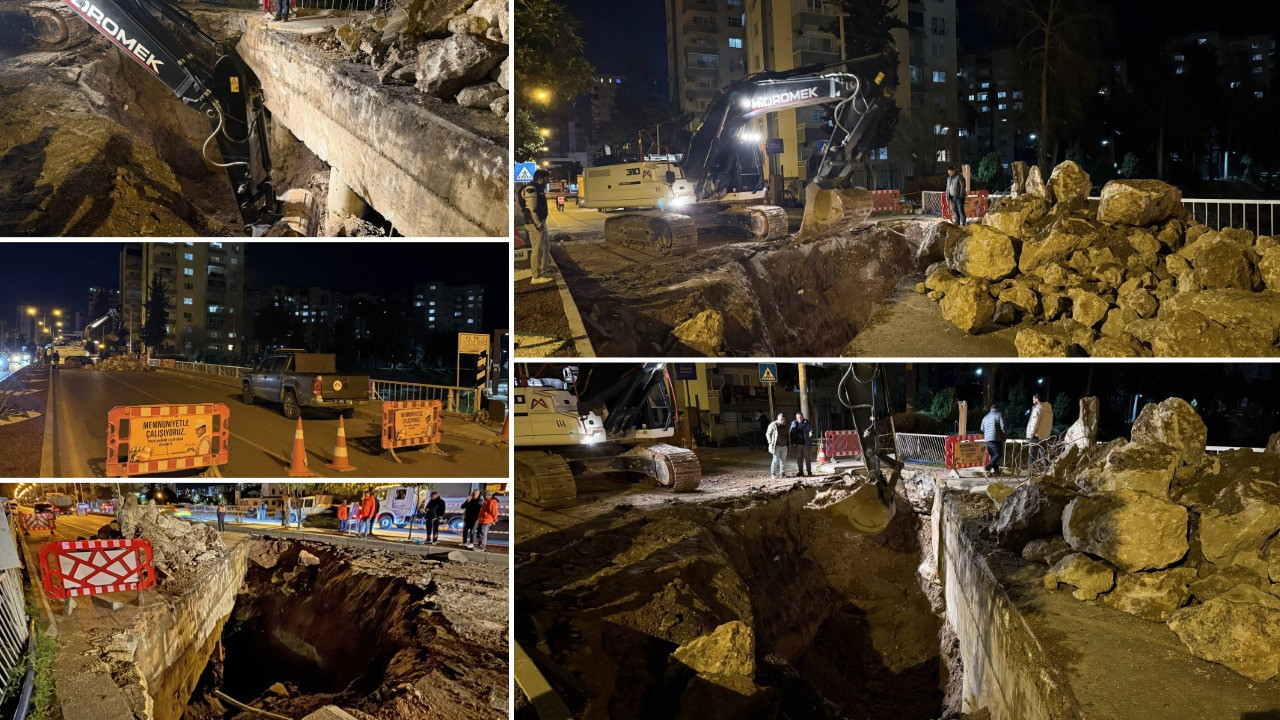 Mersin'de dere üstündeki köprünün bir kısmı çöktü