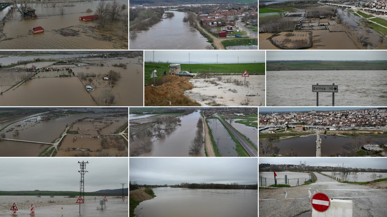 Tunca ve Meriç taştı: Tarım arazileri sular altında, yollar kapandı