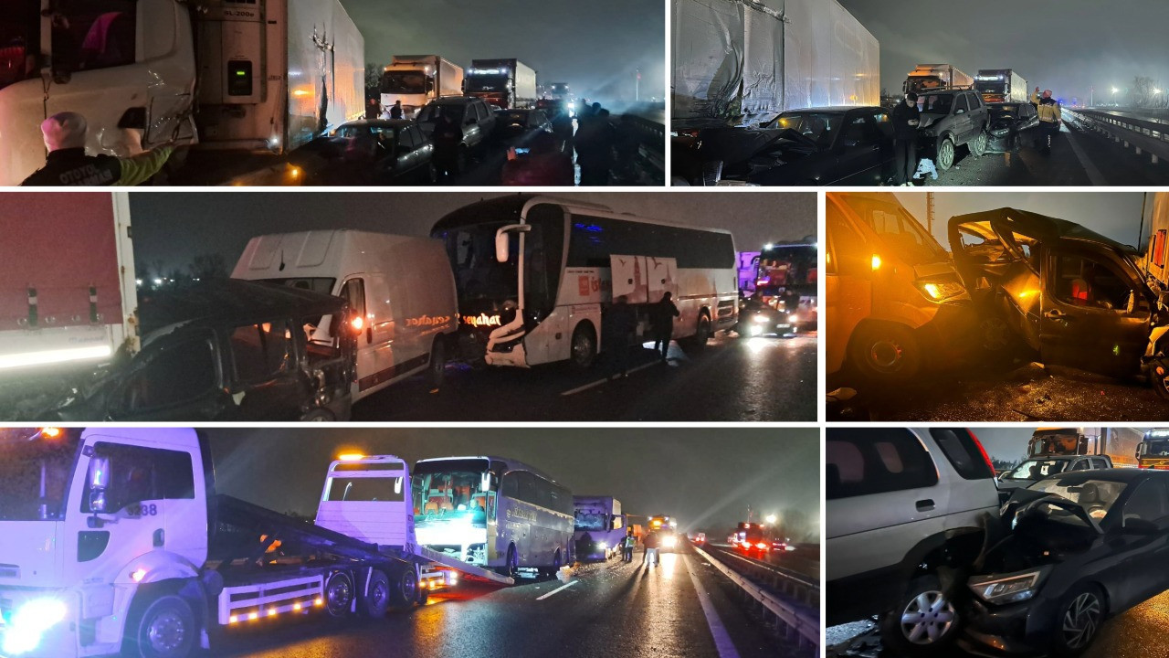 TEM'de zincirleme kaza! Çok sayıda yaralı var