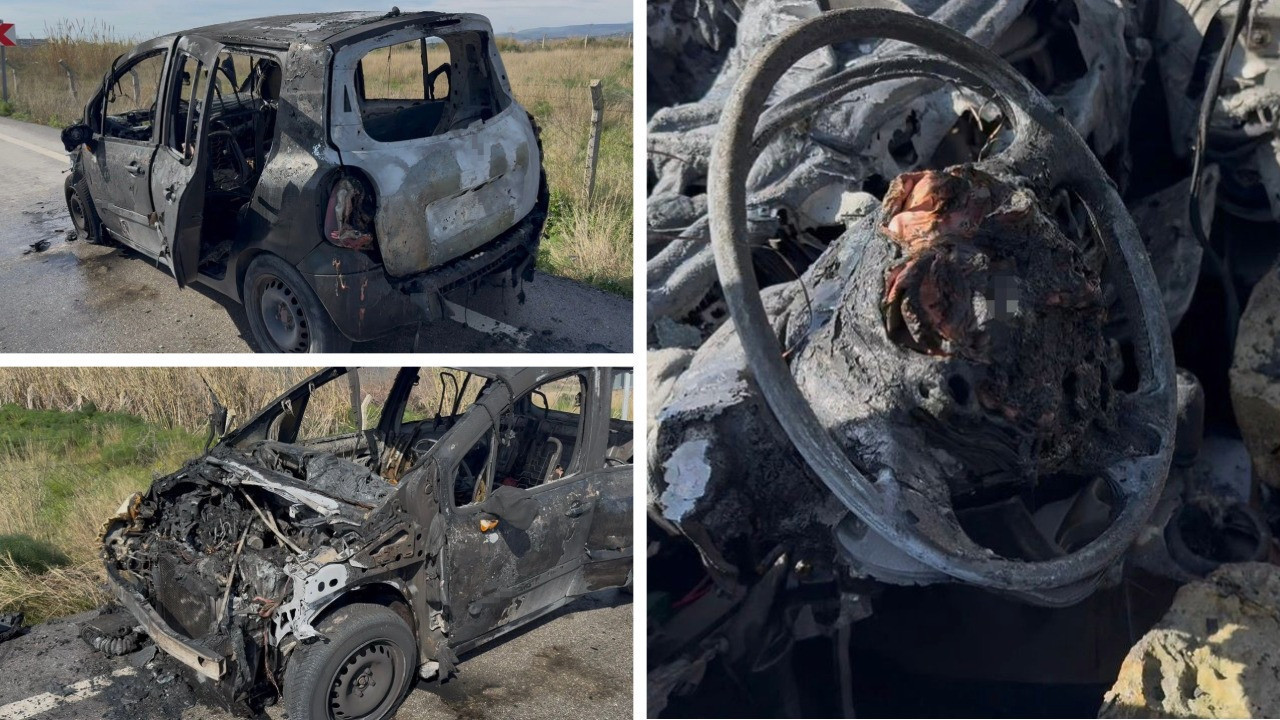 Araç bir anda alev aldı: Sürücü kendini son anda dışarı attı