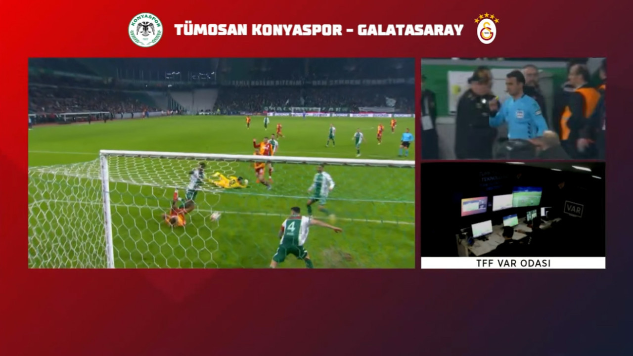 Galatasaray'ın Konyaspor maçında iptal edilen golünün VAR kaydı yayınlandı
