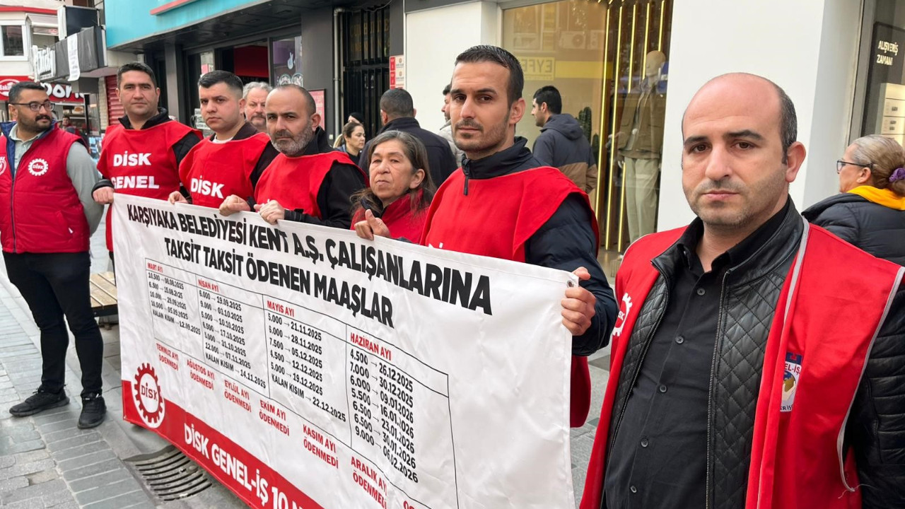 Karşıyaka Belediyesi işçilerinden maaş yürüyüşü