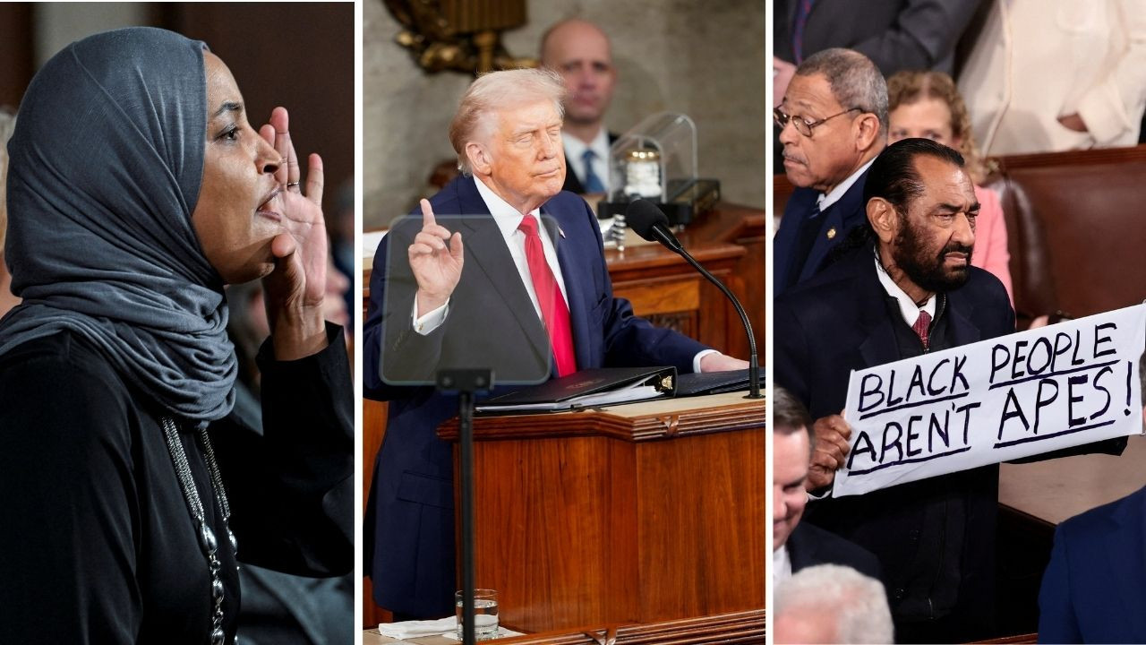 Trump konuştu, salon karıştı: Amerikalıları öldürdünüz, utanın!