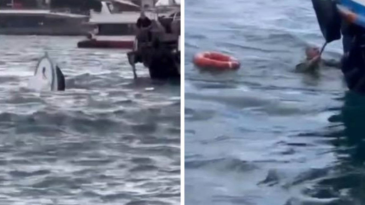 Karaköy'de yolcu vapuru tekneye çarptı