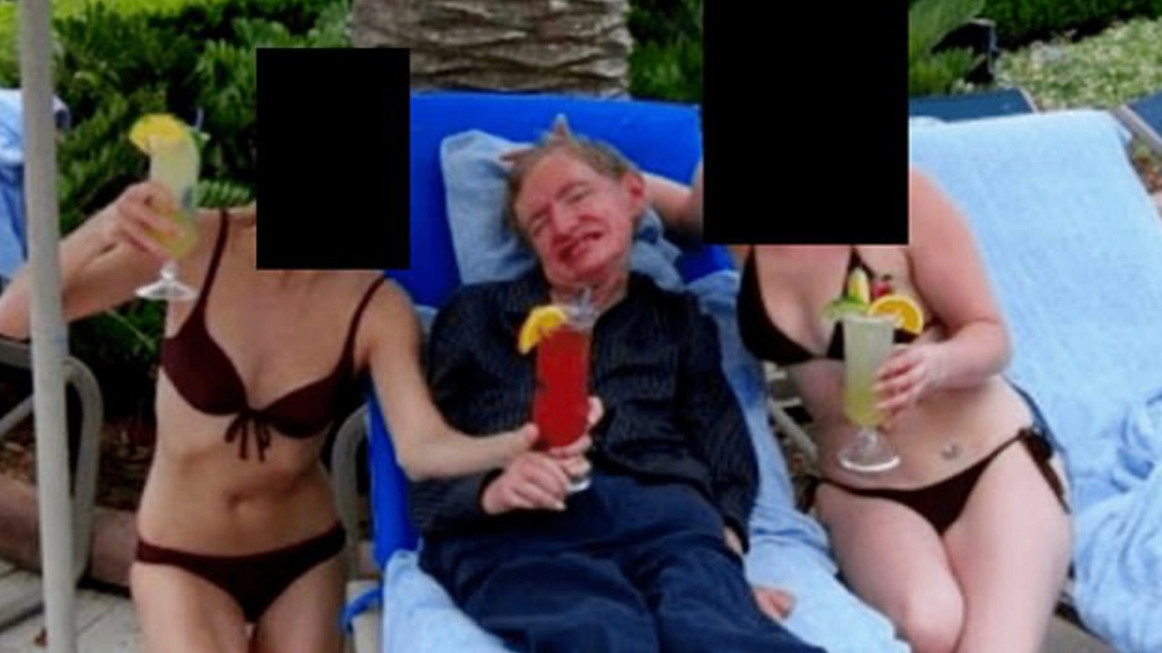 Stephen Hawking'in bikinili kızlarla fotoğrafı Epstein belgesinden çıktı